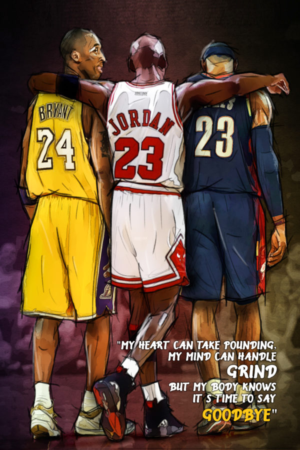 Good Bye Kobe Bryant Michael Jordan Lebron James NBA Legend Canvas