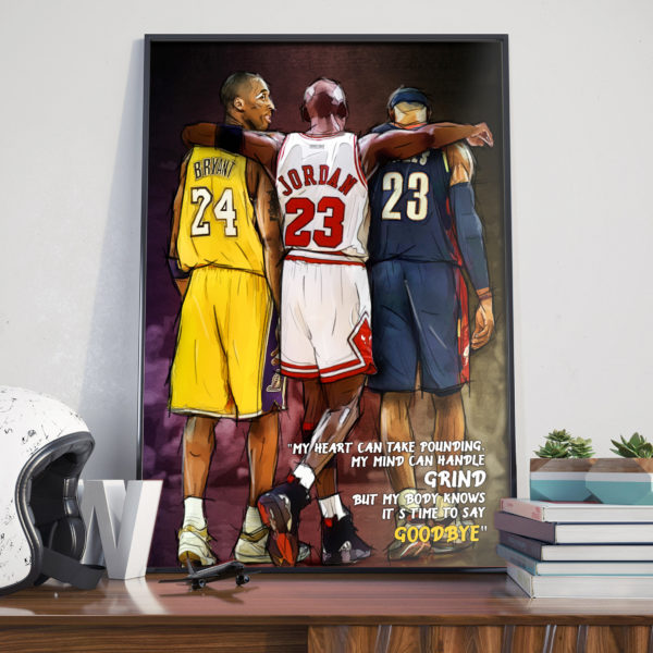 Good Bye Kobe Bryant Michael Jordan Lebron James NBA Legend Canvas