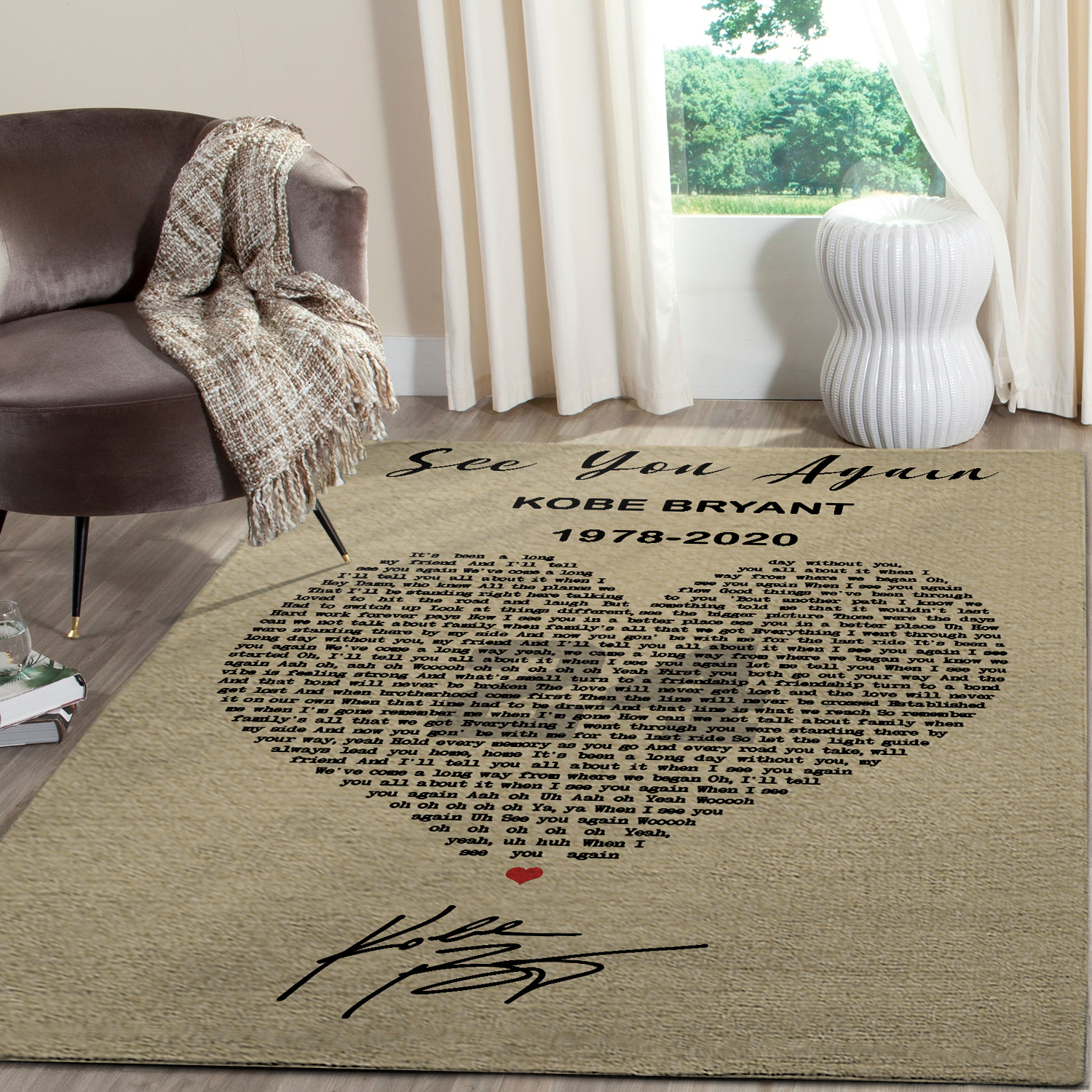 Rug - See You Again Kobe Bryant 1978 - 2020 Lyrics Art Rug - See You Again Kobe Bryant 1978 - 2020 Lyrics Art