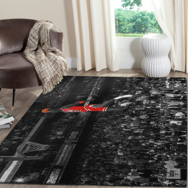 Michael Jordan Free Throw Line Flying Dunk Rug