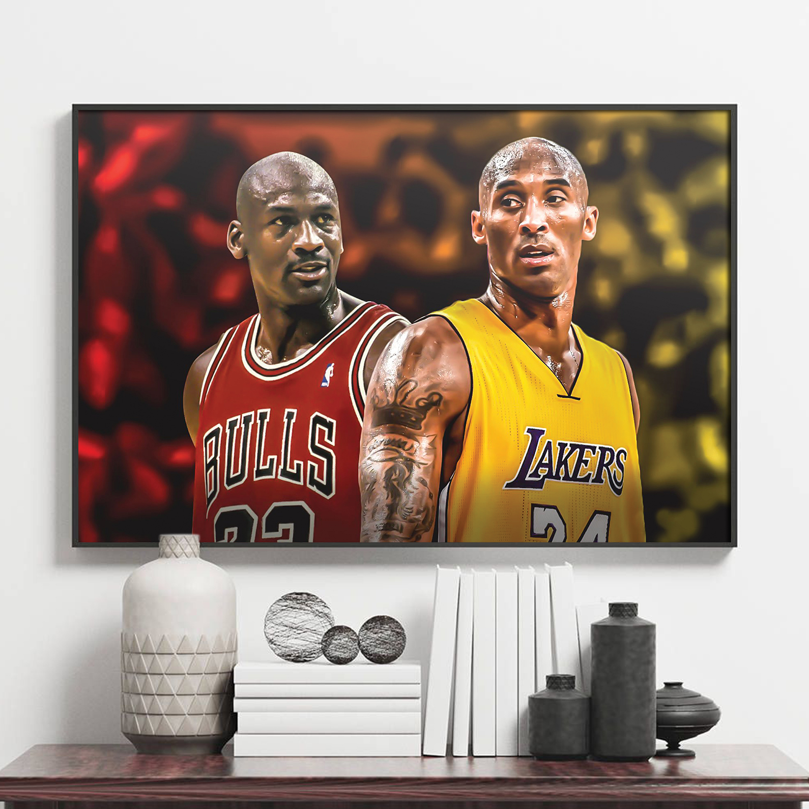 Michael Jordan vs Kobe Bryant Canvas Michael Jordan vs Kobe Bryant Canvas