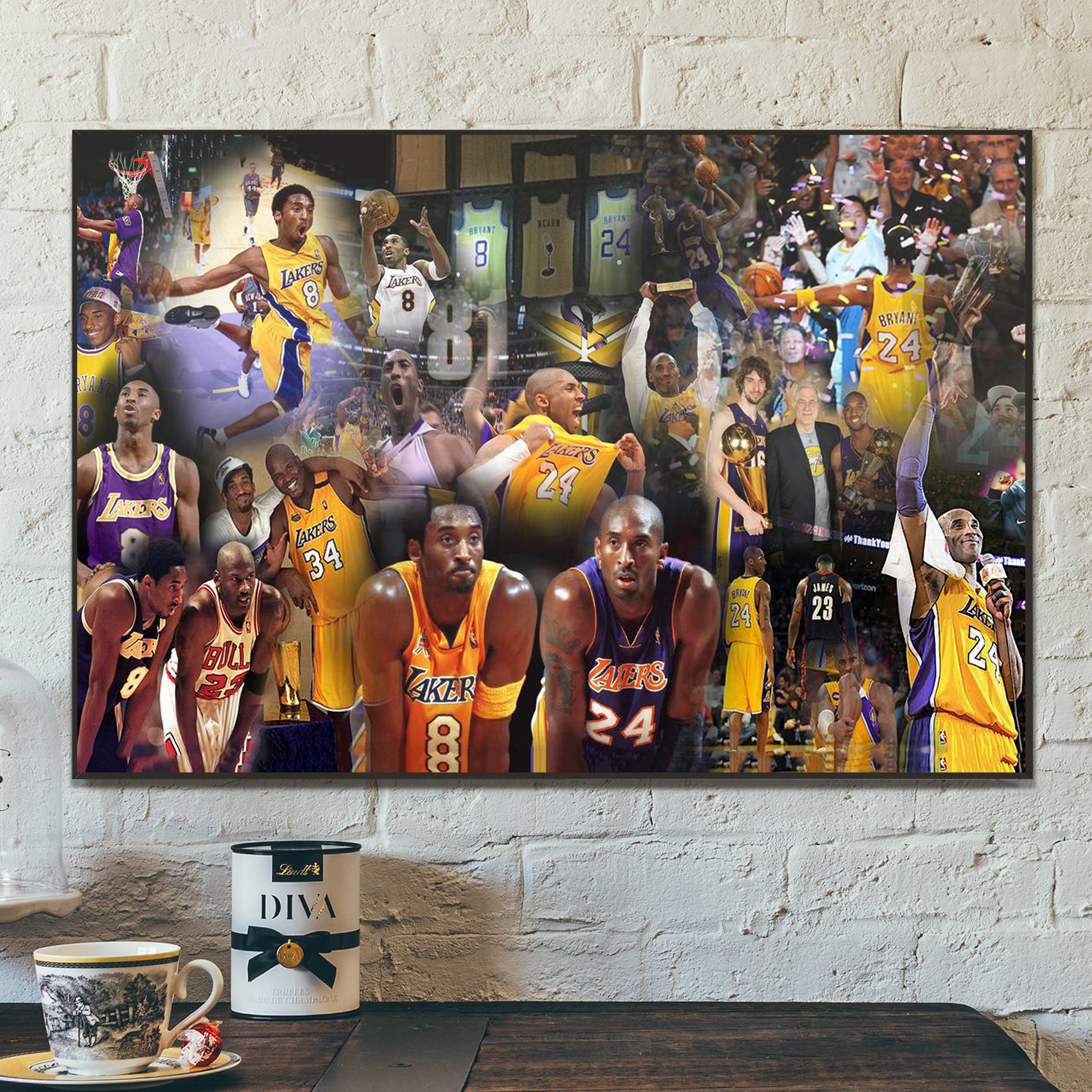 Kobe Bryant Number 8 & Number 24 Lakers Canvas - REVER LAVIE