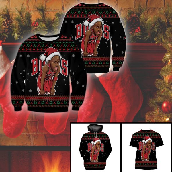 3D Hoodie Sweater Tshirt – Jordan Bulls Christmas Limited