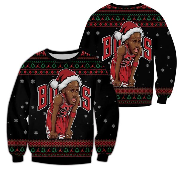 3D Hoodie Sweater Tshirt – Jordan Bulls Christmas Limited