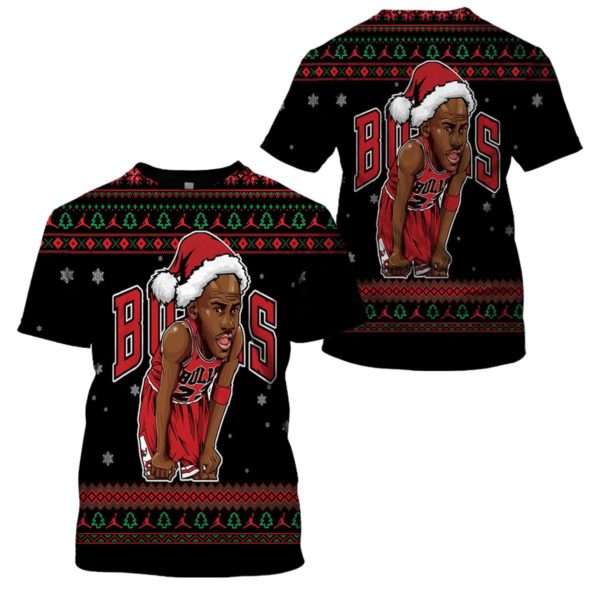 3D Hoodie Sweater Tshirt – Jordan Bulls Christmas Limited