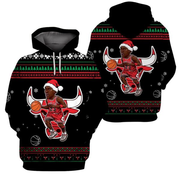 3D Hoodie Sweater Tshirt – Jordan Bulls Christmas Gift