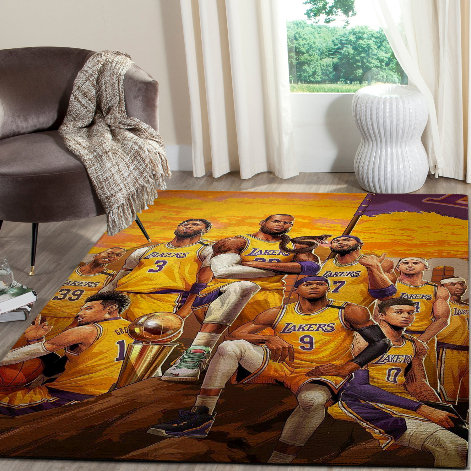 Rug - Lakers Champion Team Art Rug - Lakers Champion Team Art