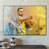 Poster Canvas – Stephen Curry Poster Golden State Warriors Basketball Hand Made Posters Canvas Print Kids Wall Art Man Cave Gift Home Decor