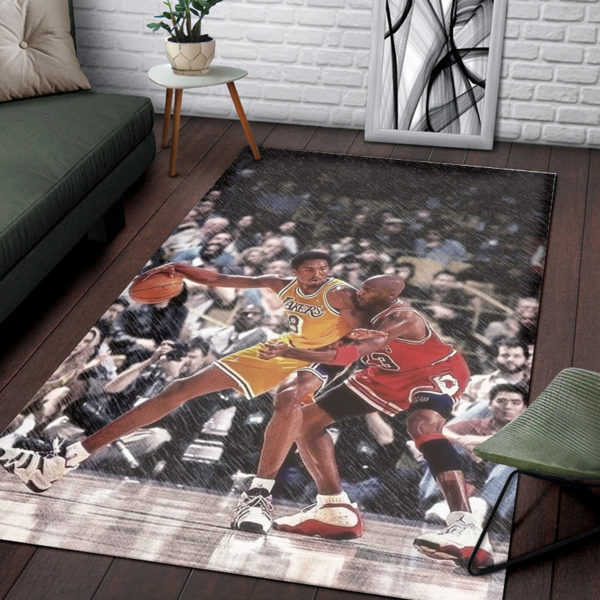 Kobe Bryant vs Michael Jordan Rug For Living Room Home Decor