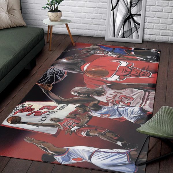 Michael Jordan Chicago Bulll Rug For Living Room Home Decor
