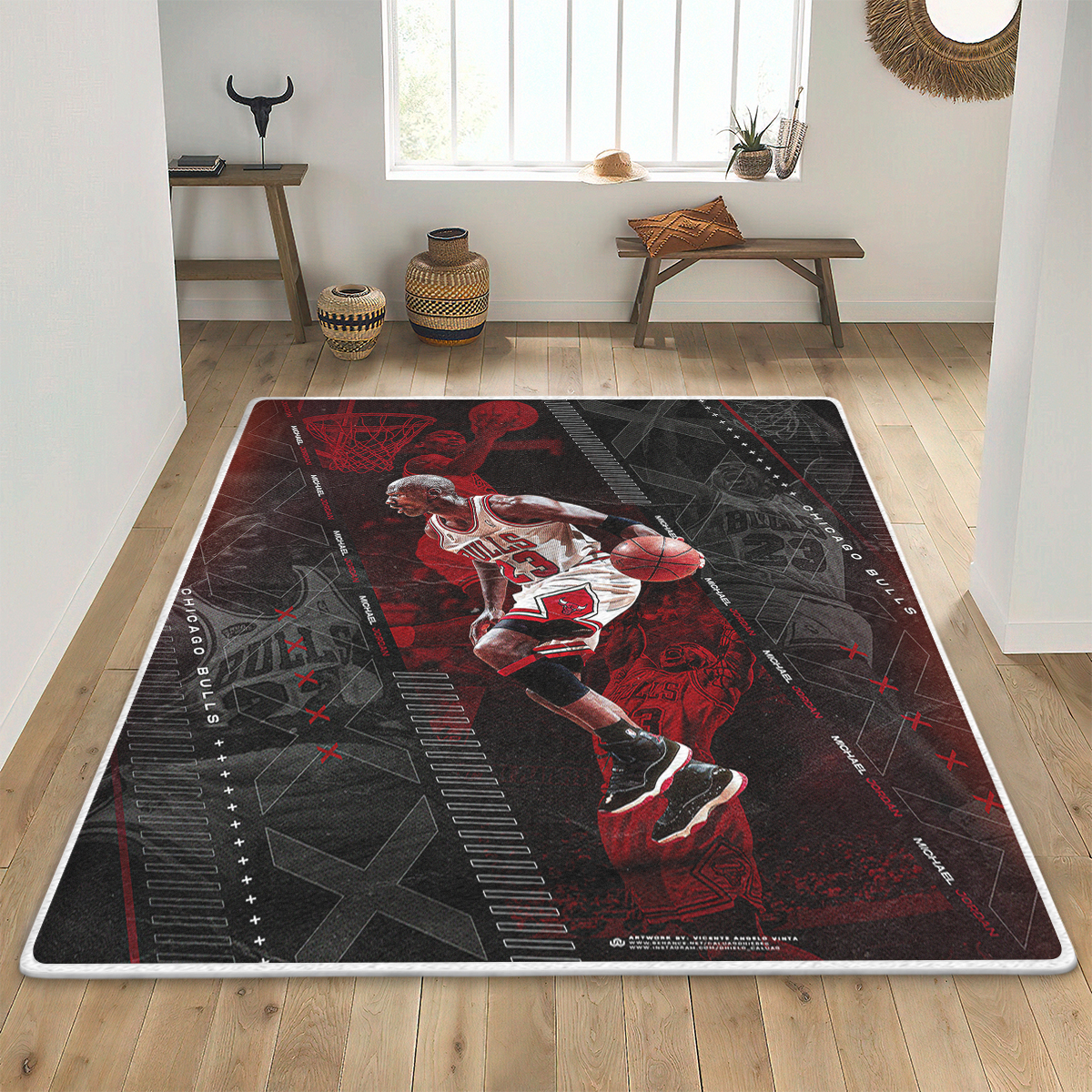 Michael Jordan Artwork Rug Home Decor Michael Jordan Artwork Rug Home Decor