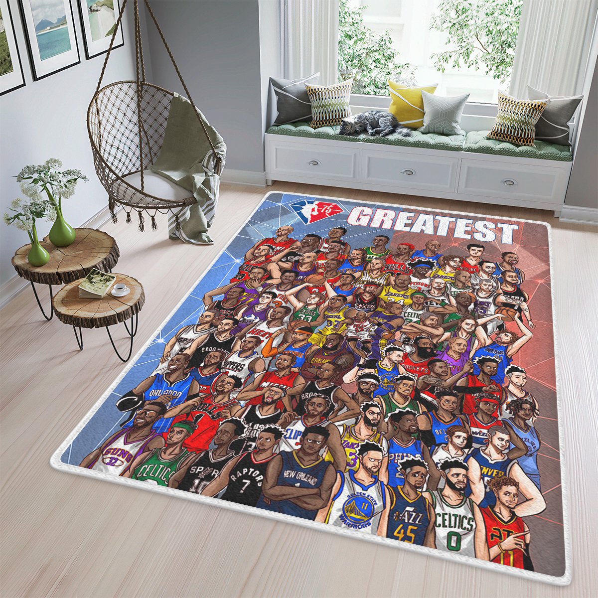 NBA Top 75 Greatest Players Of All Time Rug Home Decor NBA Top 75 Greatest Players Of All Time Rug Home Decor