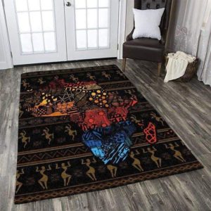 African Map Living Room Carpet Rug Home Decor