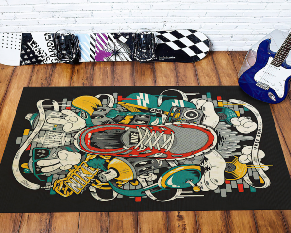Air Jordan Graffiti Sneaker Rug Home Decor
