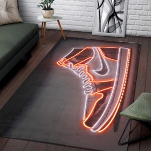 Air Jordan Neon Light Sneaker Rug Home Decor
