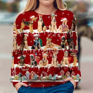 Airedale Terrier Snow Christmas Ugly Sweater