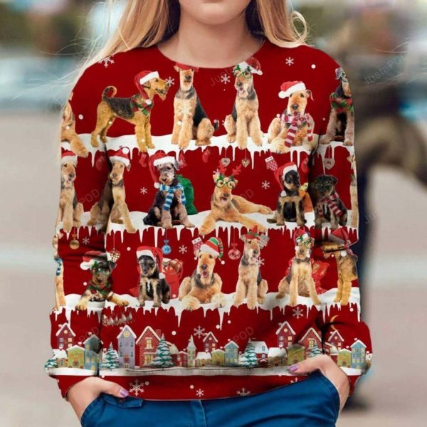 Airedale Terrier Snow Christmas Ugly Sweater