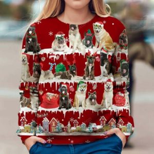 Akita Snow Christmas Ugly Sweater