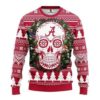 Alabama Crimson Tide Skull Flower Christmas Ugly Sweater