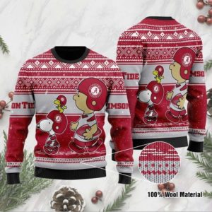 Alabama Crimson Tide Snoopy Christmas Ugly Sweater