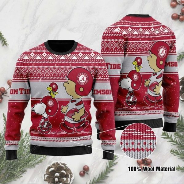 Alabama Crimson Tide Snoopy Christmas Ugly Sweater