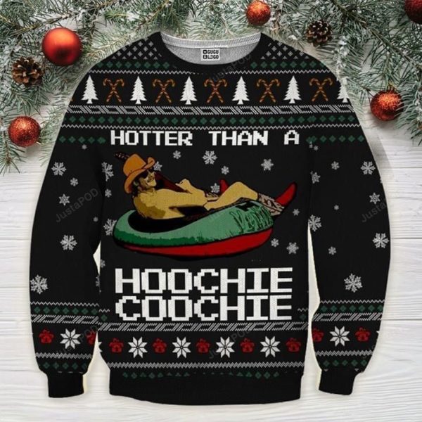 Alan Jackson Hotter Than A Hoochie Hoochie Christmas Ugly Sweater