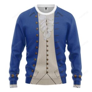 Alexander Hamilton Blue Christmas Ugly Sweater