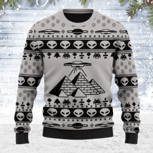 Alien Ancient Pyramid Christmas Ugly Sweater