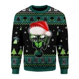 Alien Greeting Christmas Ugly Sweater