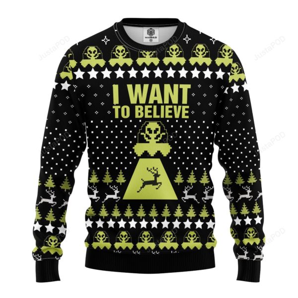 Alien I Want To Believe Christmas Ugly Sweater