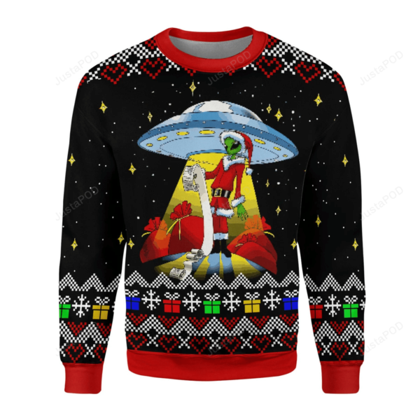 Alien UFO Christmas Ugly Sweater