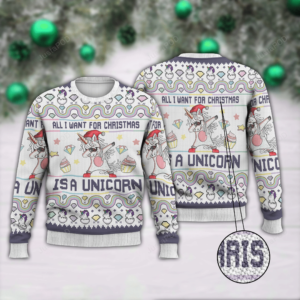 All I Want For Christmas Is A Unicorn Christmas Ugly Sweater