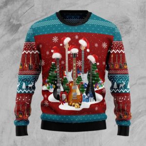 All Of Electric Guitar Christmas Ugly Sweater