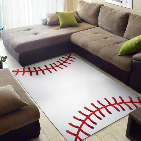 Amazing Baseball White Living Room Carpet Rug Home Decor