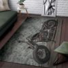 Amazing Motorcycle Grey Living Room Carpet Rug Home Decor