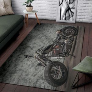 Amazing Motorcycle Grey Living Room Carpet Rug Home Decor