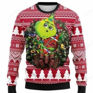 Arizona Cardinals Grinch Hug Christmas Ugly Sweater