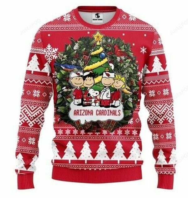 Arizona Cardinals Snoopy Christmas Ugly Sweater
