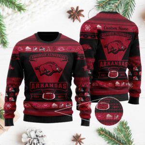 Arkansas Razorbacks Est 1871 NFL Christmas Ugly Sweater
