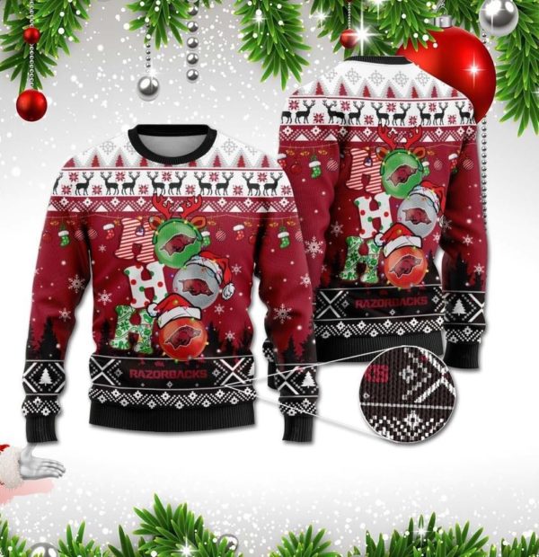Arkansas Razorbacks Ho Ho Ho Christmas Ugly Sweater