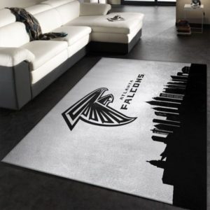 Atlanta Falcons Black And White NFL Living Room Carpet Rug Home Decor