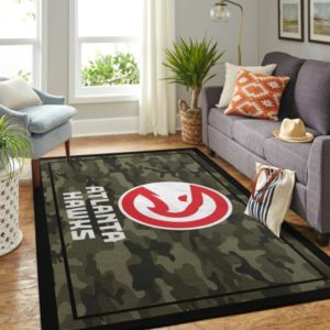 Atlanta Hawks NBA Team Logo Camo Style Nice Gift Living Room Carpet Rug Home Decor