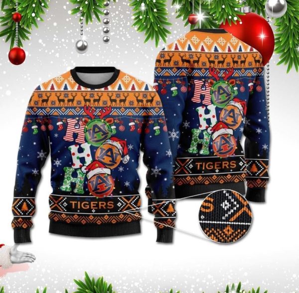 Auburn Tigers Ho Ho Ho Christmas Ugly Sweater