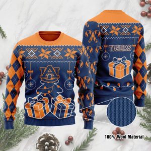 Auburn Tigers Tree Gift Box Christmas Ugly Sweater