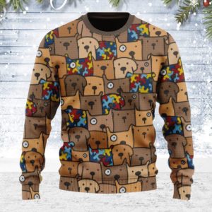 Autism Dog Christmas Ugly Sweater