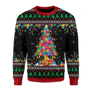 Autism Tree Christmas Ugly Sweater