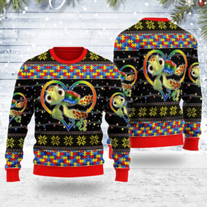 Autism Turtle Be You The World Will Adjust Christmas Ugly Sweater