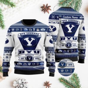 BYU Cougars Football Team Logo Christmas Ugly Sweater