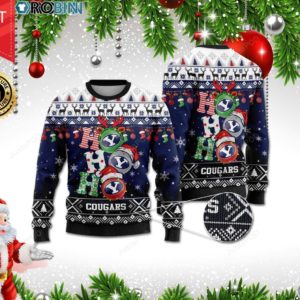 BYU Cougars Ho Ho Ho Christmas Ugly Sweater