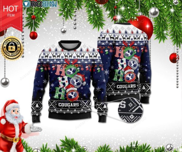 BYU Cougars Ho Ho Ho Christmas Ugly Sweater
